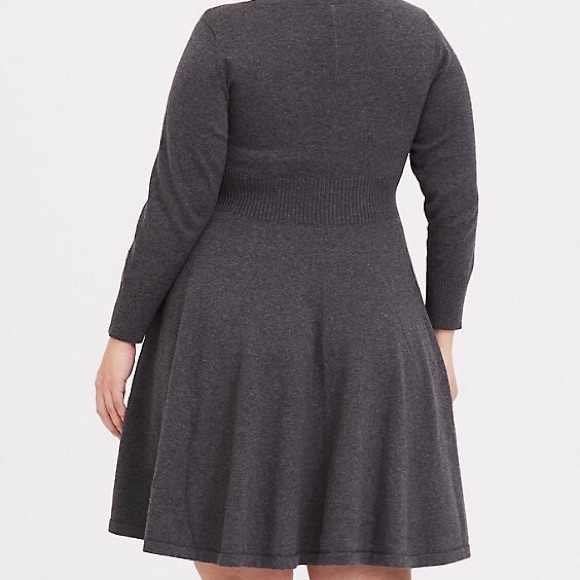 TORRID Charcoal Grey Lace Up Sweater Dress sz 2X - Picture 2 of 11